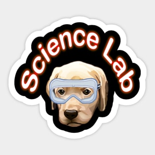 Funny Science Lab Yellow Labrador Pun Sticker